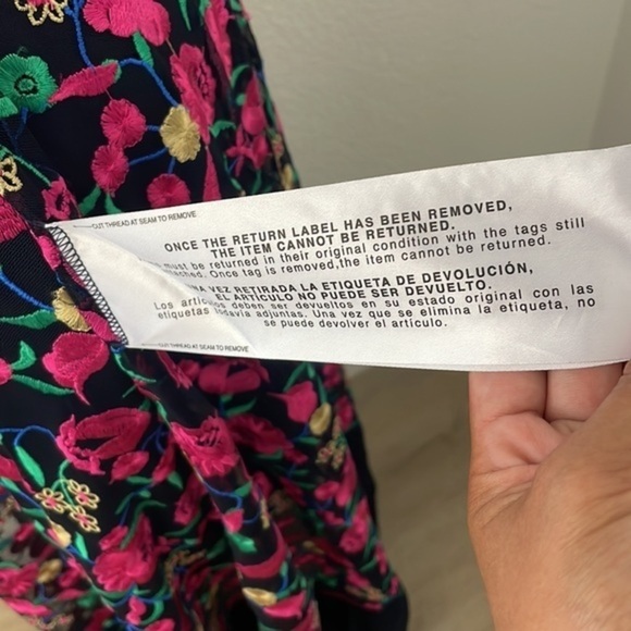 NWT $298 Dress The Population Bright Floral Embroidered Dress Navy 0055 - Picture 4 of 16